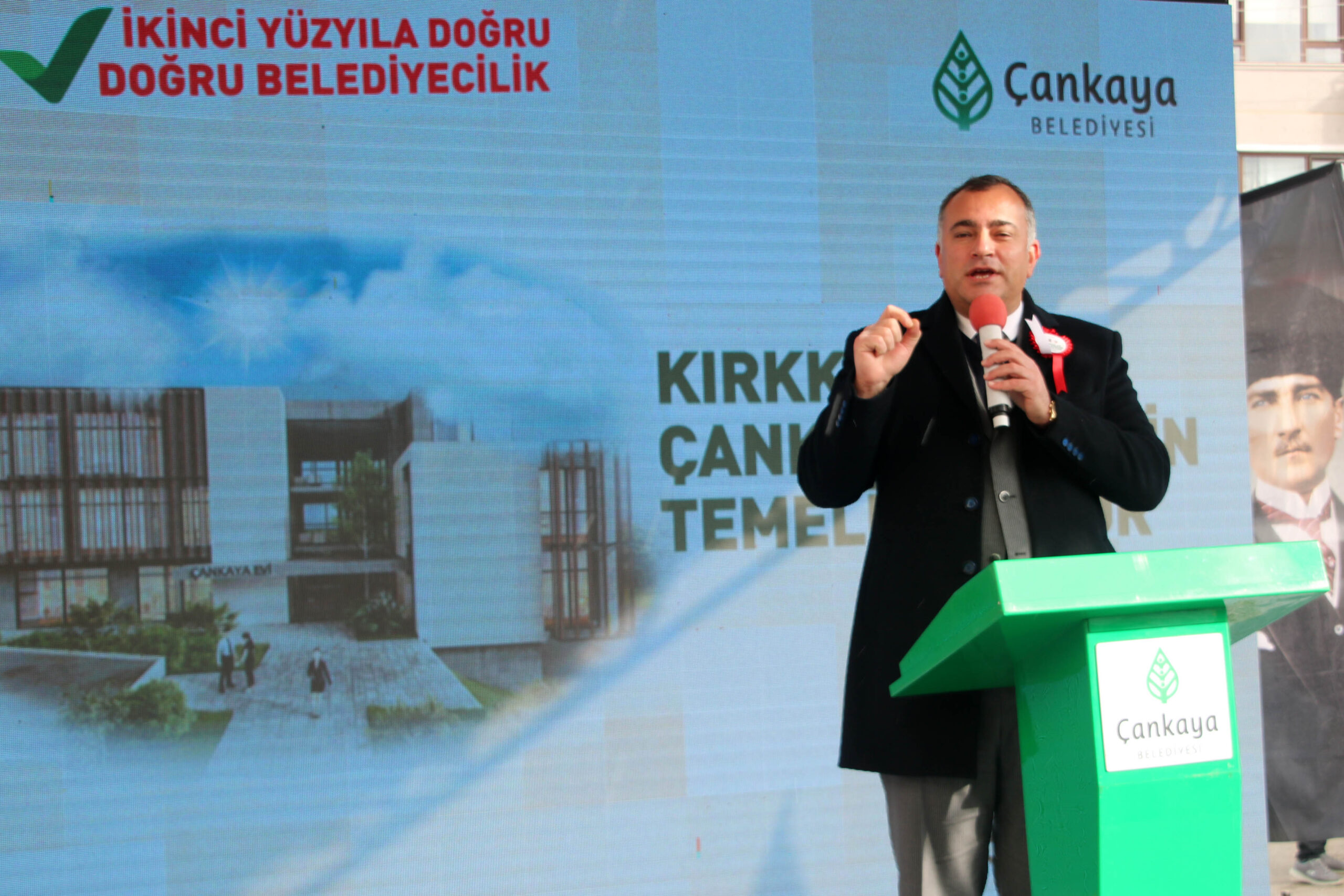 KIRKKONAKLAR ÇANKAYA EVİ’NİN TEMELİ ATILDI Çankaya Belediyesi, 2021 yılı yatırımları kapsamında açılış ve temel atma