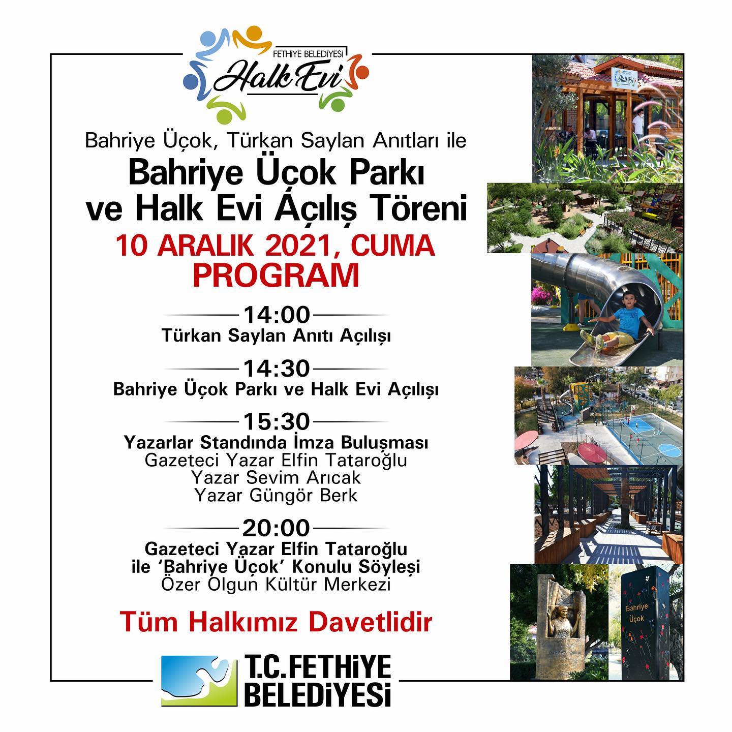 Fethiye Belediyesi Bahriye Üçok Parkı, Halk Evi, Bahriye Üçok ve