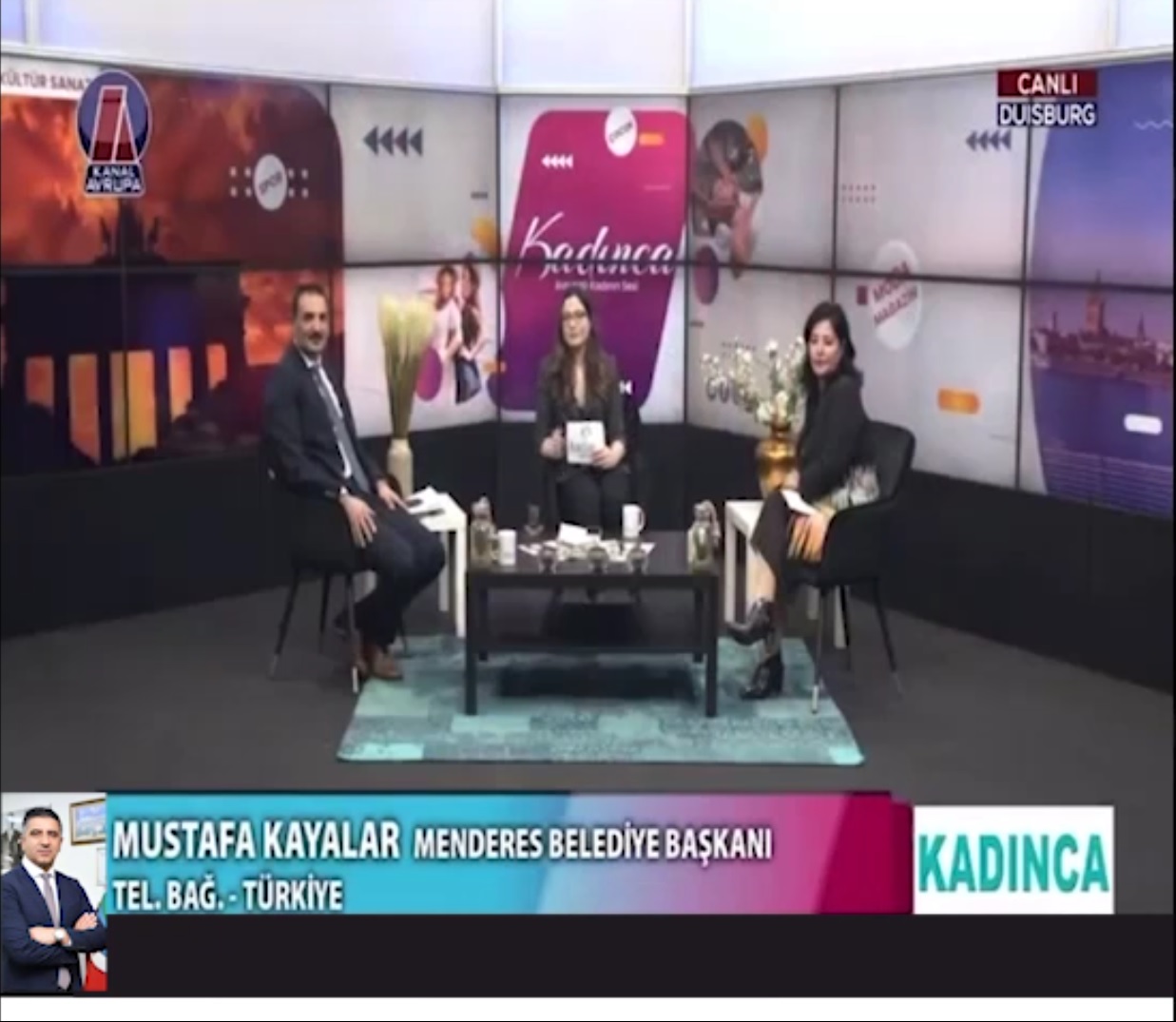 Avrupa’da yayın yapan bir televizyon kanalının canlı yayınına konuk olan