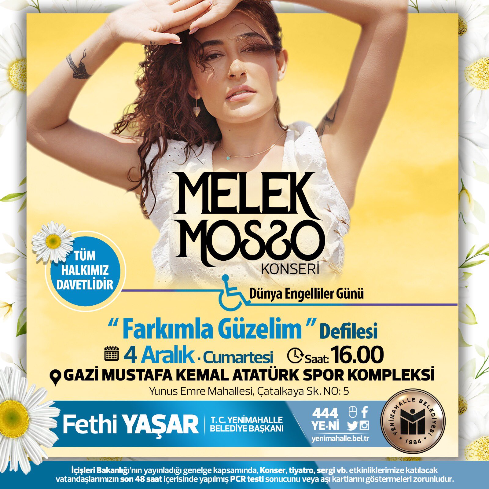 Melek Mosso Engelliler İçin Söyleyecek Yenimahalle Belediyesi 3 Aralık Dünya