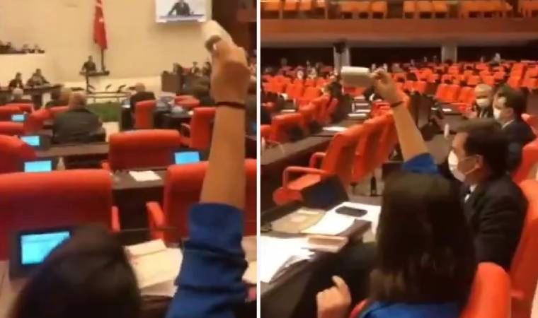 TİP milletvekillerinden TBMM’de protesto: Kadıgil’e kınama cezası TBMM’deki 2022 yılı bütçe görüşmelerinde bütçenin tümü üzerinde son konuşmalar