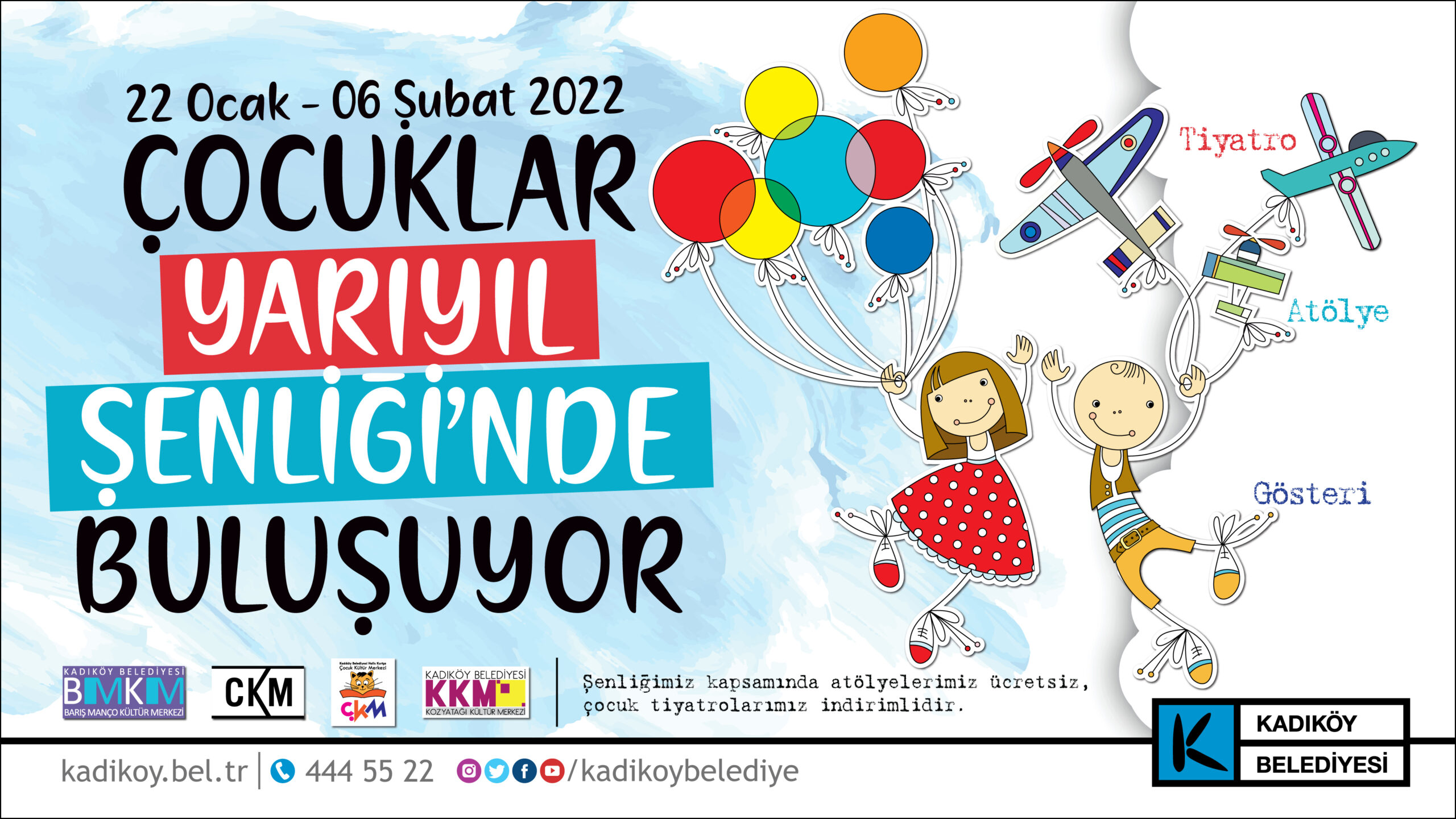 Kadıköy Belediyesi, yarıyıl tatilinde çocuklar için atölyelerden, çocuk oyunlarına, konserlerden,