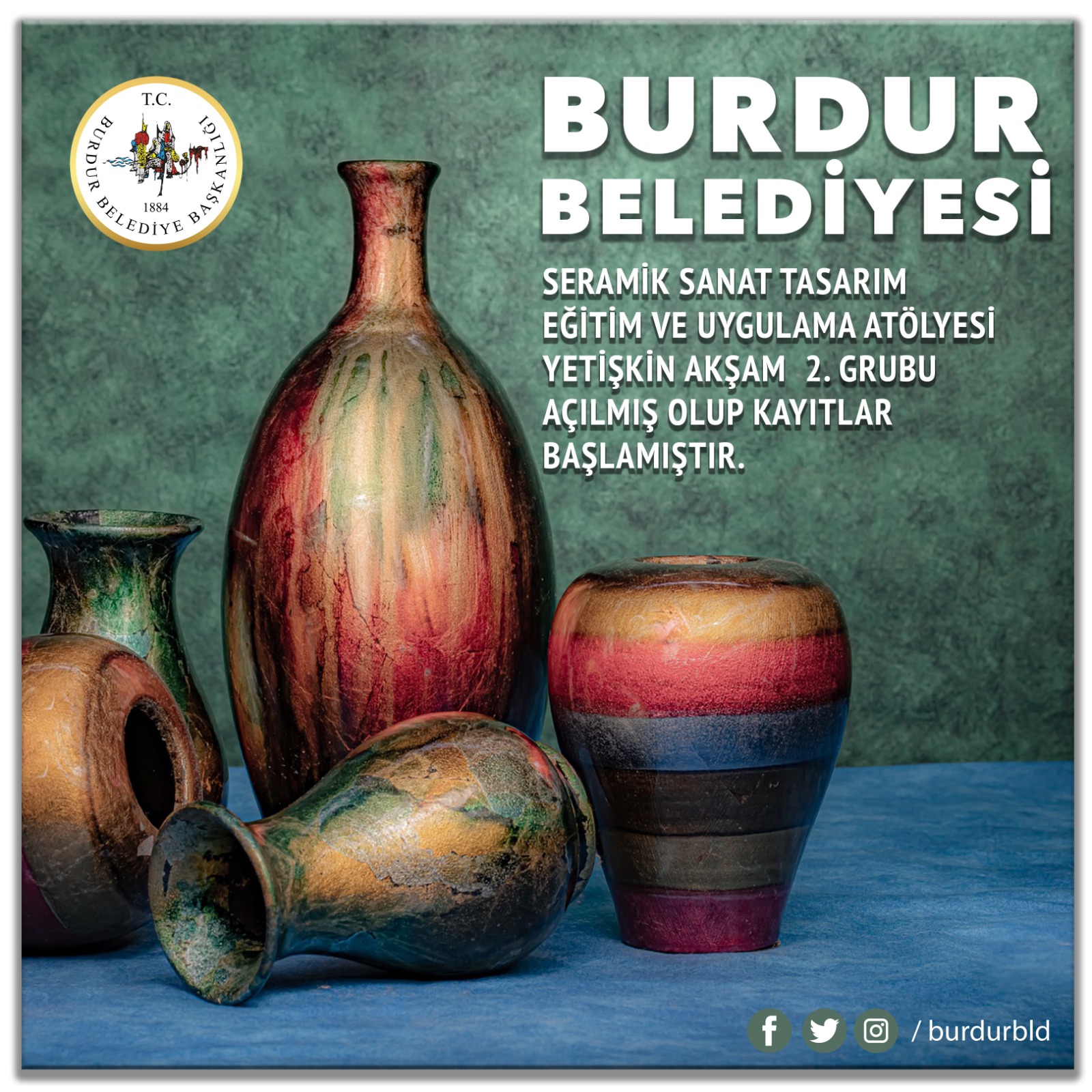 urdur Belediyesinin her yıl ücretsiz olarak düzenlediği Seramik Sanat Tasarım