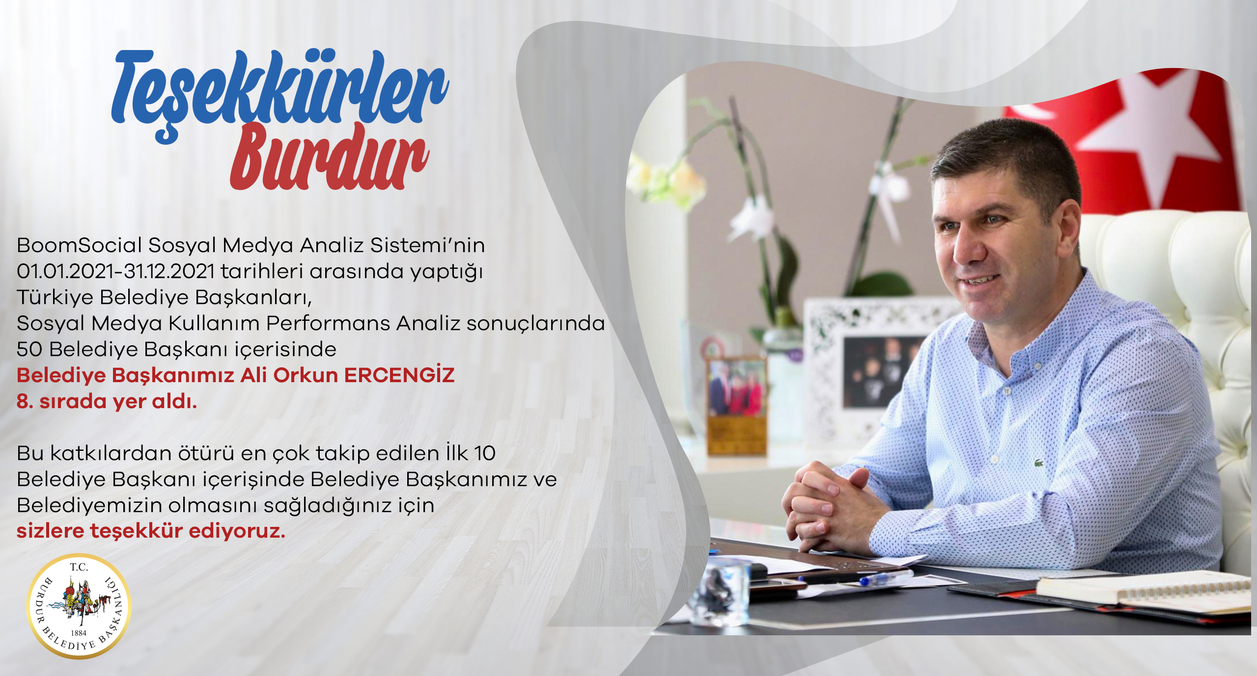 Burdur Belediye Başkanı Ali Orkun Ercengiz, BoomSocial Sosyal Medya Analiz
