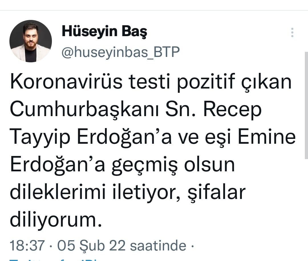 Koronavirüse yakalanan Cumhurbaşkanı Erdoğan kendisine geçmiş olsun mesajı gönderen tüm