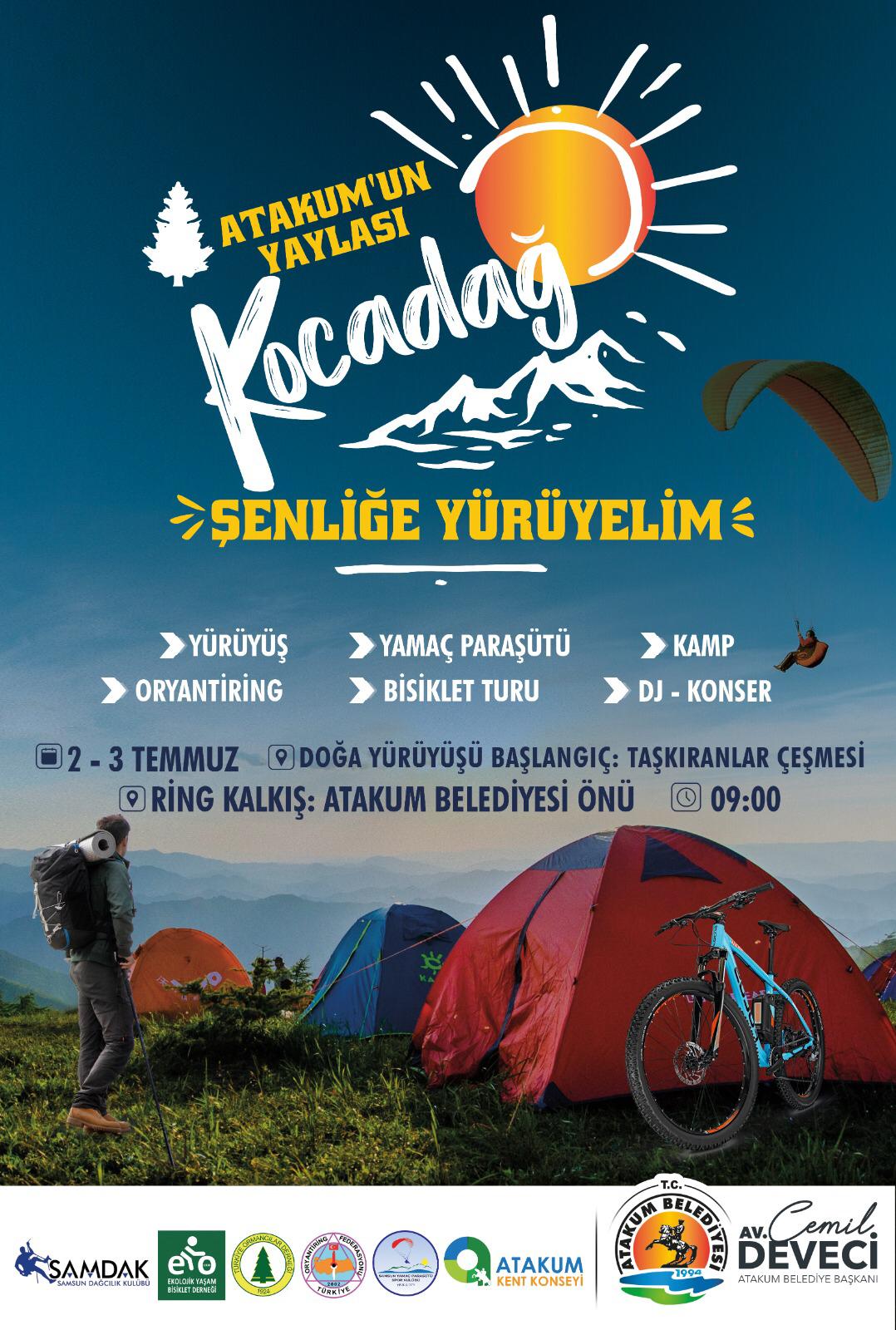 Doğaseverler Kocadağ Şenliği’nde buluşacak ‘’Atakum’un Yaylası Kocadağ, Şenliğe Yürüyelim’’ sloganıyla