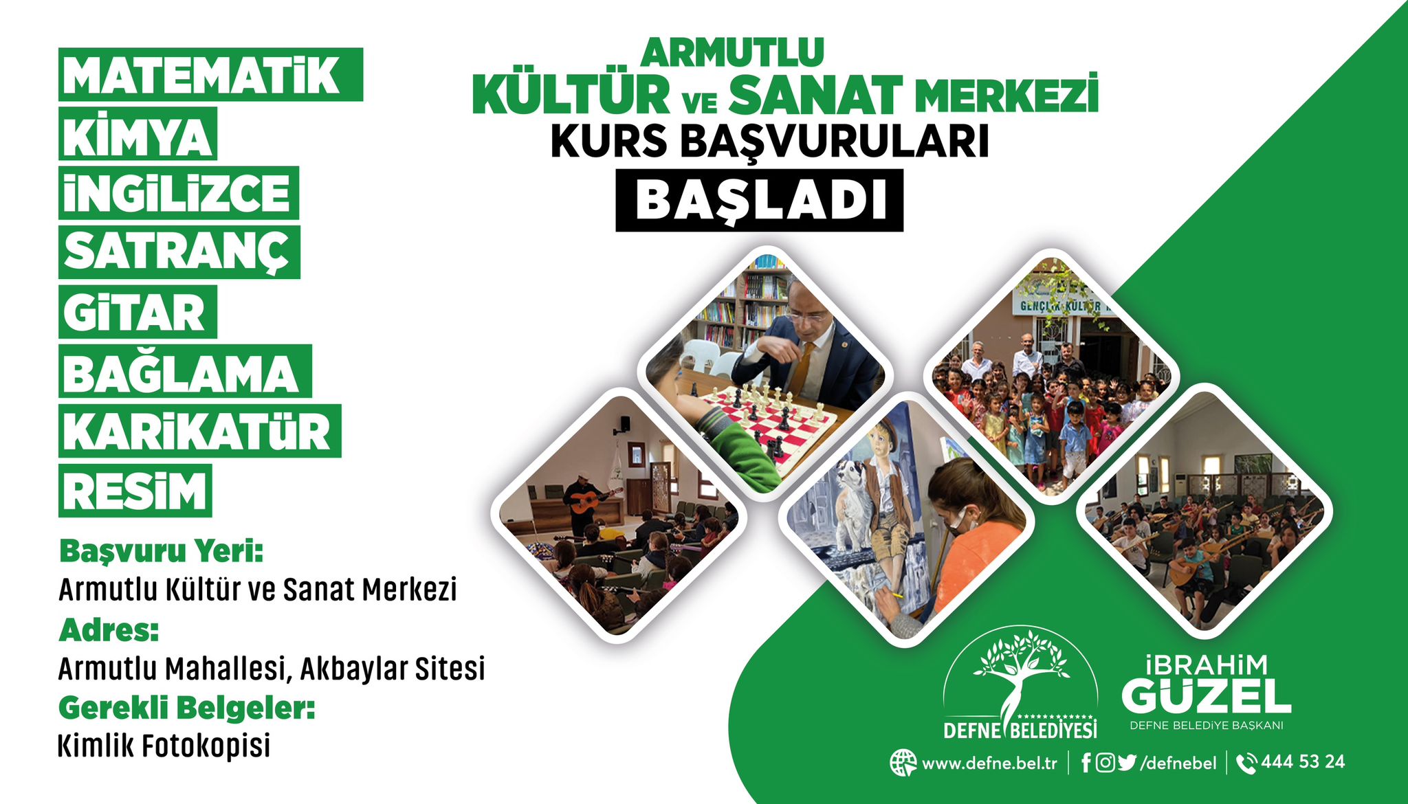 Defne Belediyesi, ilçe sakinlerinin kişisel gelişimlerine ve eğitim yaşamlarına katkı