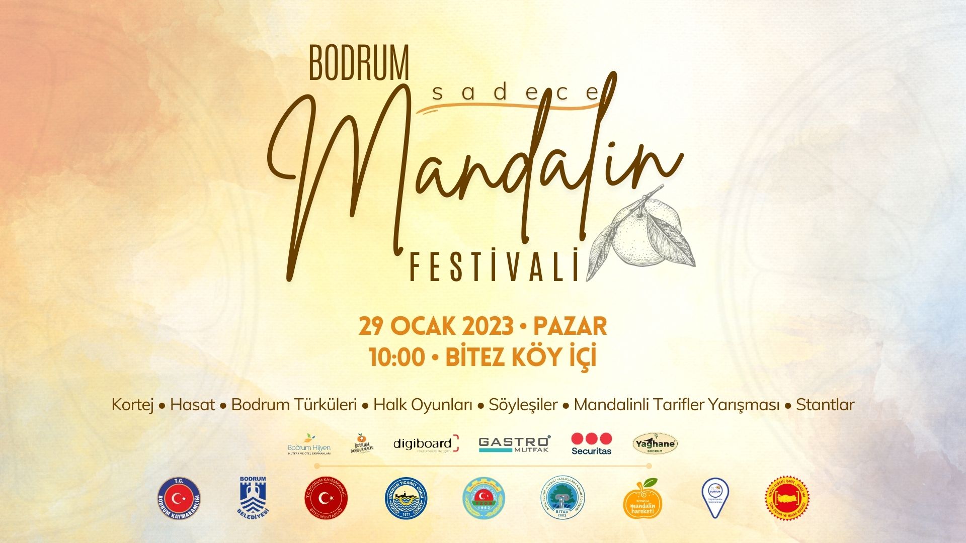 BODRUM’DA, “SADECE MANDALİN FESTİVALİ 2023” Bodrum’un vazgeçilmez değerlerinden biri olan mandalin bahçelerinin betona yenik düşerek