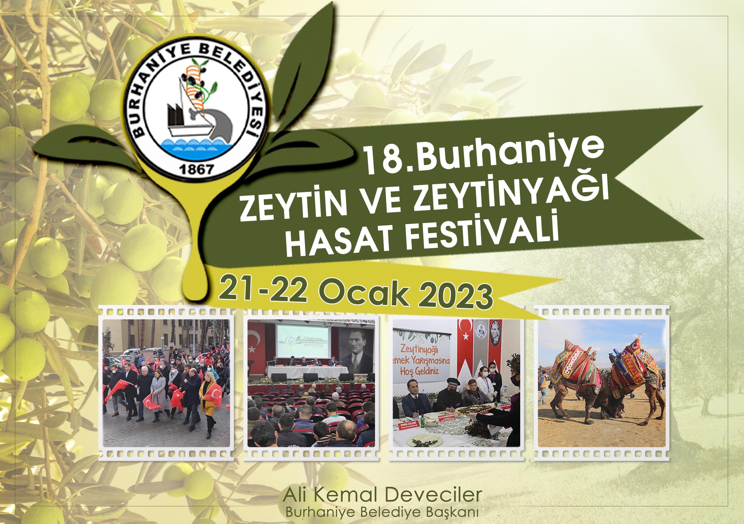 18. Burhaniye Zeytin ve Zeytinyağı Hasat festivali 21-22 Ocak 2023’te