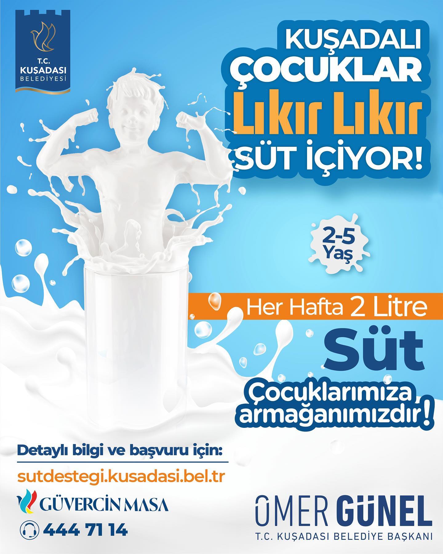 KUŞADALI ÇOCUKLAR LIKIR LIKIR SÜT İÇECEK Sosyal belediyecilik alanında yürüttüğü