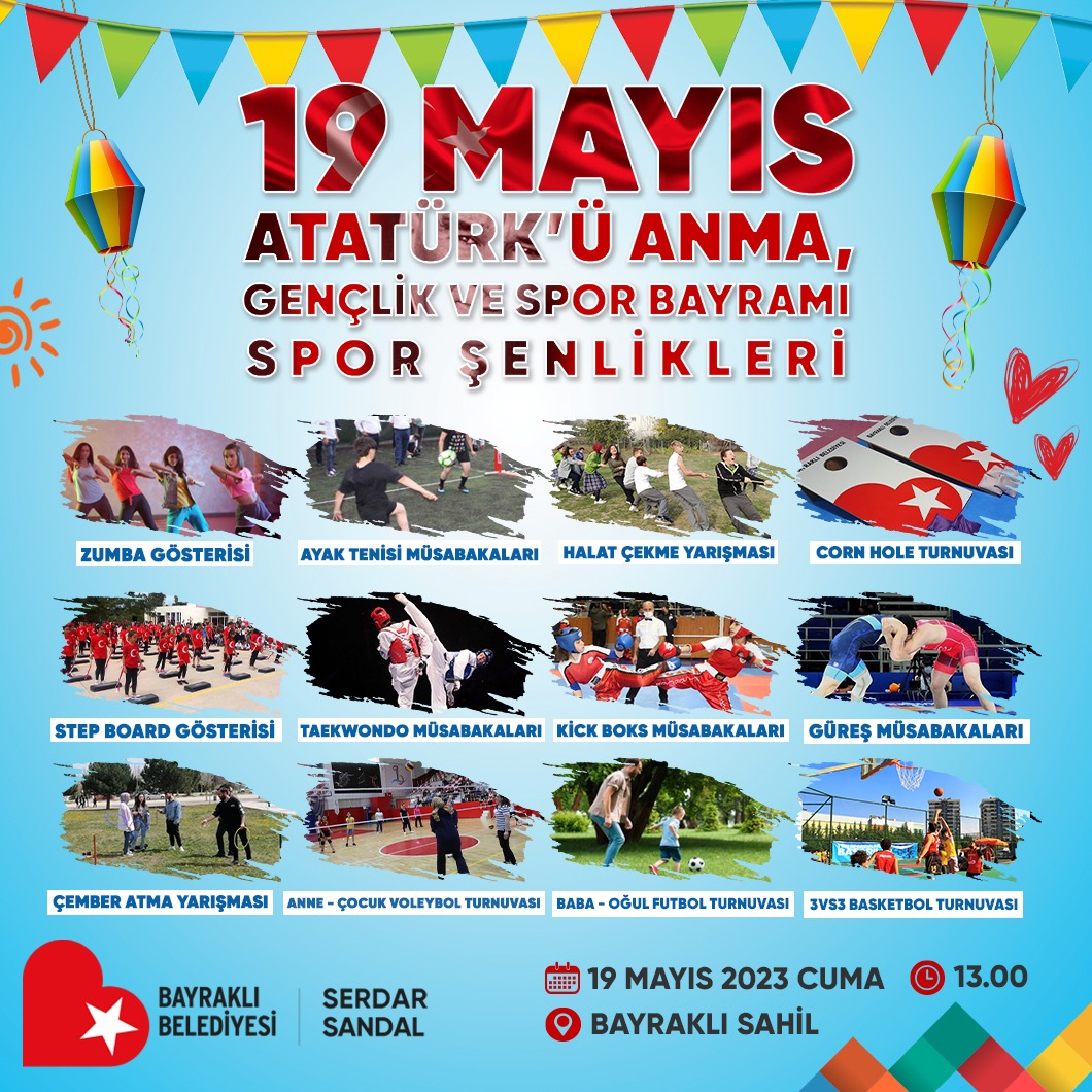Bayraklı Belediyesi 19 Mayıs Atatürk’ü Anma Gençlik ve Spor Bayramı’nı