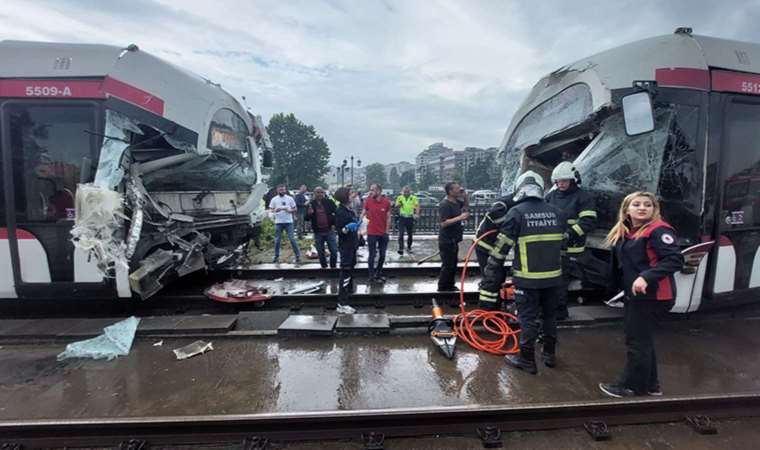 Samsun’un Canik ilçesinde iki tramvayın kafa kafaya çarpışması sonucu ilk