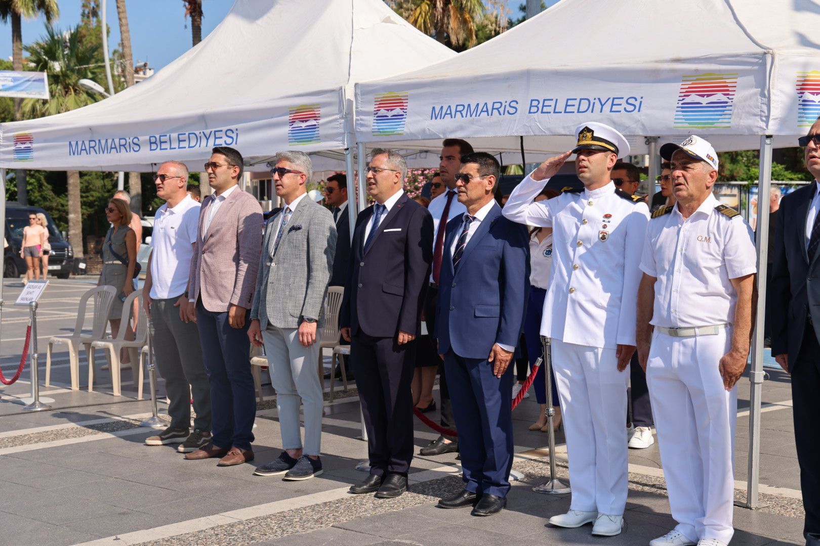 MARMARİS’TE KABOTAJ BAYRAMI KUTLAMALARI Marmaris’te 1 Temmuz Denizcilik ve Kabotaj Bayramı etkinlikleri çelenk koymatörenleriyle