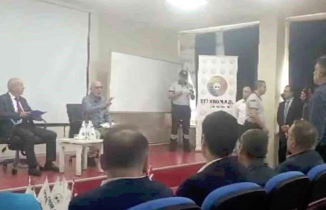Eti Krom işletmesinde önceki gün talepleri dinlemek için işçilerle bir