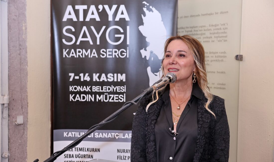 Tamamı kadın sanatçıların eserlerinden oluşan ‘Ata’ya Saygı’ karma sergisi Konak