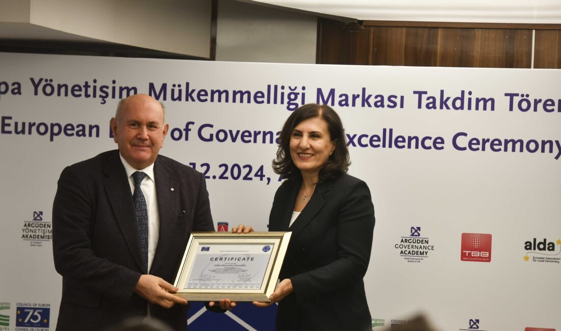 Ankara Büyükşehir Belediyesi, Avrupa Konseyi tarafından verilen “Avrupa Yönetişim Mükemmelliği