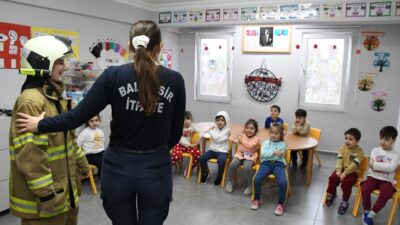 Yangınla mücadelede öğrenciler farkındalık kazandı Balıkesir Büyükşehir Belediyesi tarafından yangına