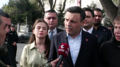 CHP İstanbul İl Başkanı Özgür Çelik, Vatan Emniyet Müdürlüğü önünde