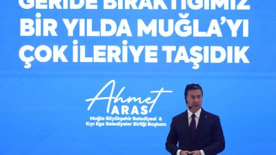 Başkan Aras’tan Hizmetlerle Dolu 1 Yılı Değerlendirme Toplantısı Muğla Büyükşehir Belediye Başkanı Ahmet Aras “1 Yılı Değerlendirme veBilgilendirme