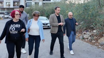 Bornova Belediye Başkanı Ömer Eşki’nin Erzene Mahallesi’nde sabah saatlerinde yaptığı