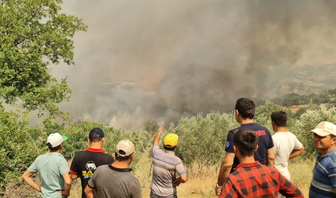 İzmir Büyükşehir Belediyesi İtfaiye Dairesi Başkanlığı ekipleri Ödemiş’te rüzgarın da