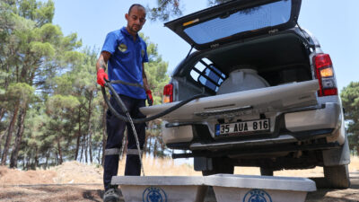Aşırı sıcak hava kent genelinde etkisini sürdürürken Buca Belediyesi, susuzlukla