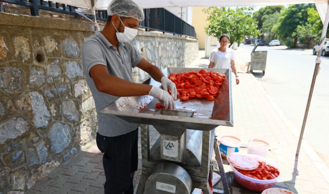 Efes Selçuk Belediyesi, yaz mevsiminin vazgeçilmezi olan salça yapımını bu