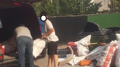 Cedit Mahallesi’nde başka bir bölgeden getirilen inşaat atıklarının çöp konteyneri