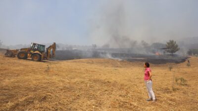 EFES SELÇUK’TAKİ YANGIN HIZLI MÜDAHALE İLE KONTROL ALTINDA efes Selçuk’ta