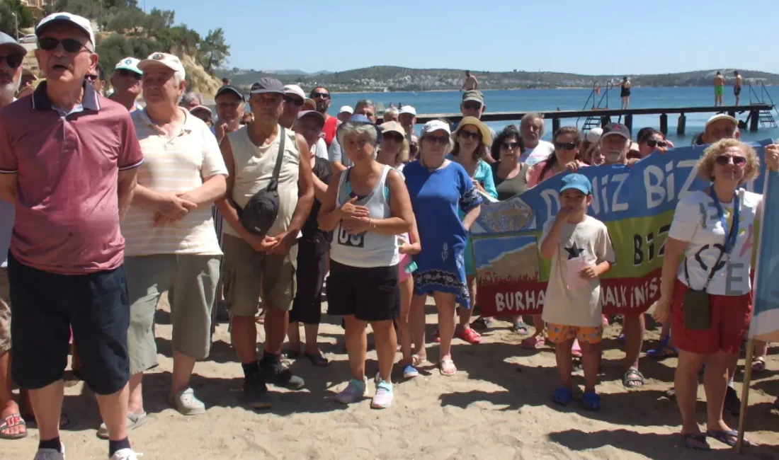 Burhaniye'de yurttaşlardan kıyı işgaline karşı