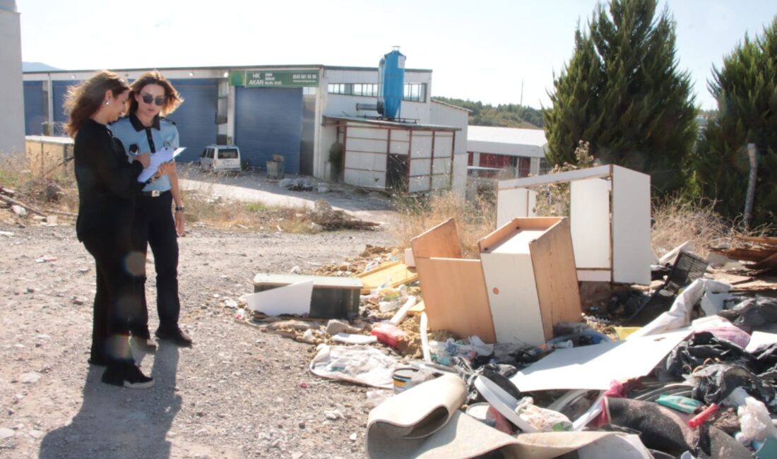 Yalova Belediyesi ekipleri, Kirazlı Sanayi Sitesi’nde başlattığı denetimlerde çevreye bırakılan