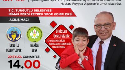 Turgutlu Belediyesi Mimar Ferdi Zeyrek Spor Kompleksi’nde Açılış Maçı Heyecanı Yaşanacak Turgutlu Belediyesi tarafından yapımı tamamlanan ‘Turgutlu Belediyesi Mimar Ferdi Zeyrek