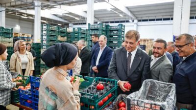 İzmir Büyükşehir Belediye Başkanı Dr. Cemil Tugay, Selçuklu çiftçilerle nar