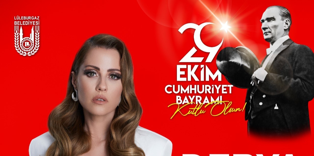 Lüleburgaz Belediyesi’nin Cumhuriyetin 102’nci yılı kutlamaları kapsamında ünlü şarkıcı Derya