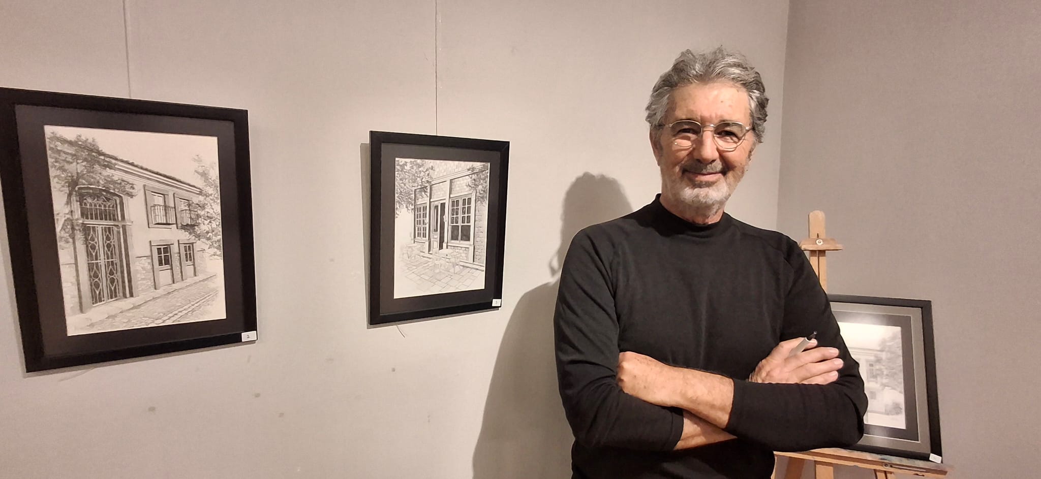 Ressam Ali Erkmen’in Karakalem Sergisi Ayvalık’ta Açıldı Ressam Ali Erkmen’in