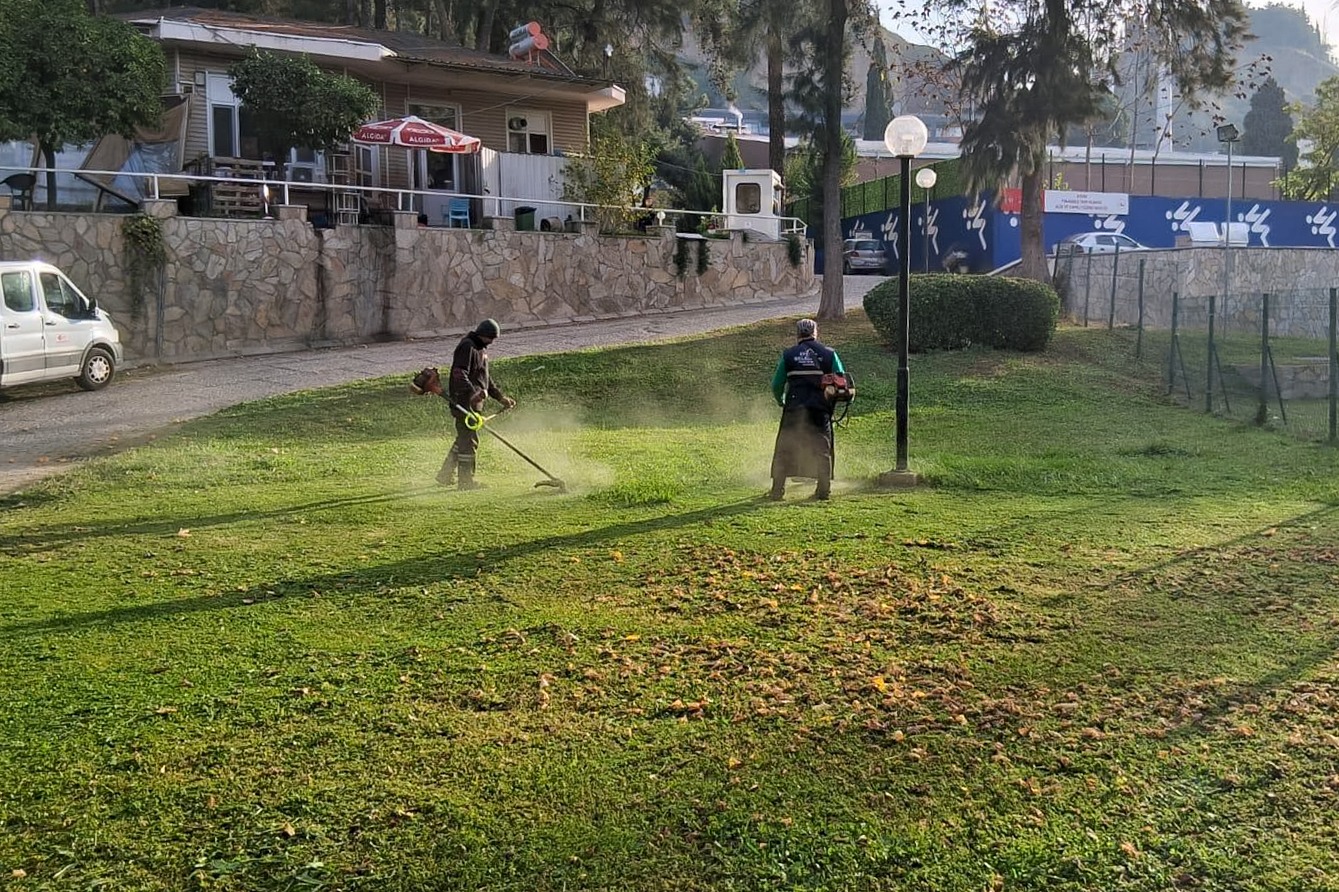 Efeler’in Ekipleri Çalışıyor, Kentin Yeşil Alanları Pırıl Pırıl Oluyor Efeler