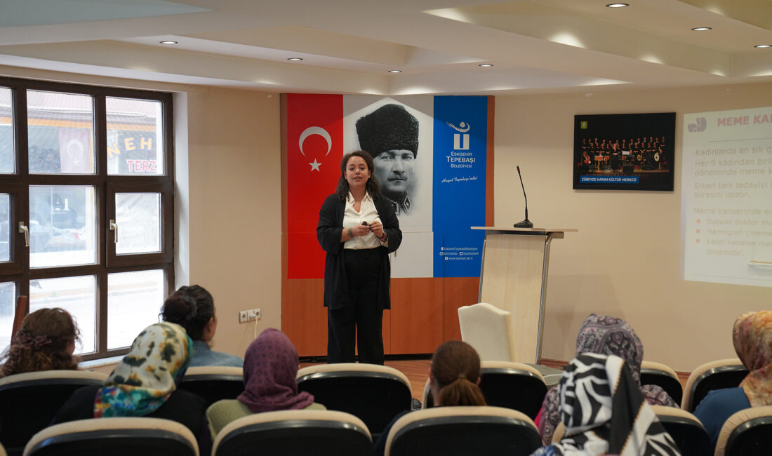 Tepebaşı Belediyesi Belde Evi Kursiyerlerine Kadın Sağlığı Seminerleri Vermeye Devam Ediyor Tepebaşı Belediyesi tarafından belde evi kursiyerlerine ‘Kadın Sağlığı Semineri’ devam