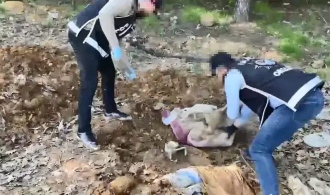 Pendik’te düzenlenen operasyonda, dronla tespit edilen toprağa gömülü su deposunda