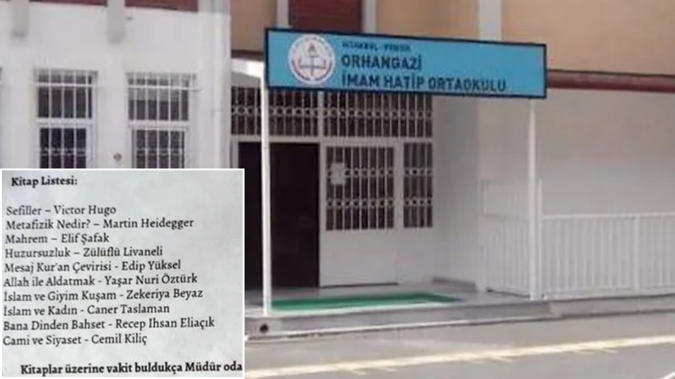 İstanbul Pendik’te bir okulda hazırlandığı iddia edilen kitap okuma listesi