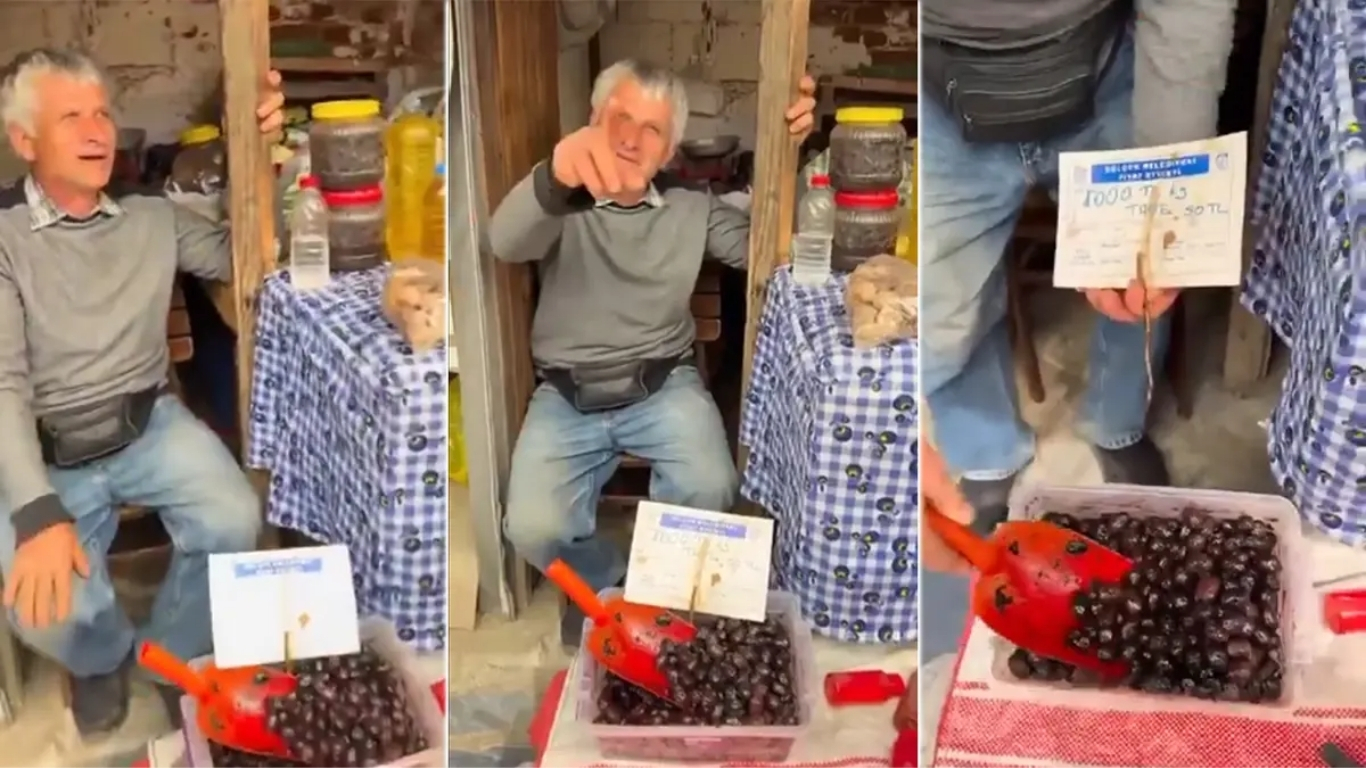 İzmir’in Selçuk ilçesinde bir esnafın zeytini tanesi 50 liraya, kilosu