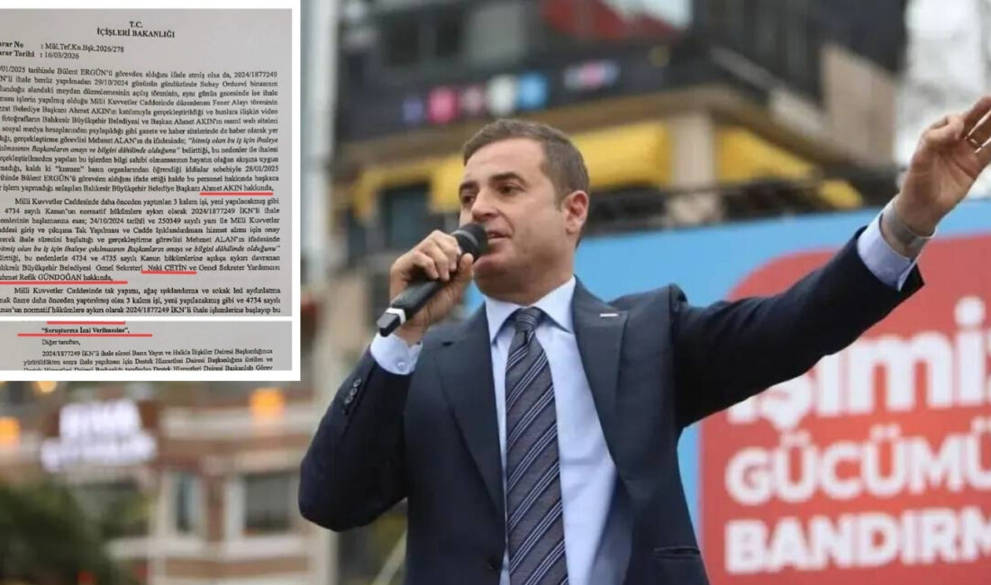 Balıkesir Büyükşehir Belediye Başkanı Ahmet Akın hakkında “Milli Kuvvetler Caddesi