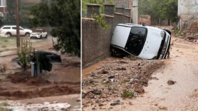 Niğde’nin Gümüşler beldesinde aşırı yağış sonrası meydana gelen selde suya