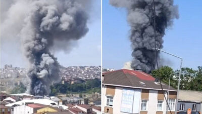 İstanbul Arnavutköy Bolluca’da bulunan bir fabrikada henüz belirlenemeyen nedenle yangın