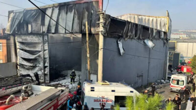 Kocaeli'nin Dilovası ilçesinde 7 işçinin yaşamını yitirdiği kozmetik fabrikası yangınına