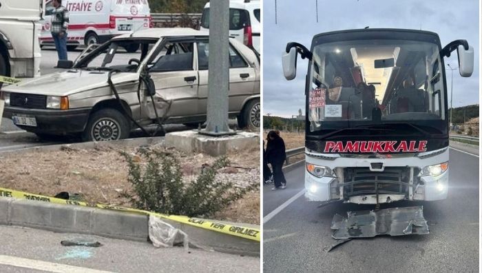 Çanakkale’de feci kaza! Otobüs ve otomobil çarpıştı Çanakkale’nin Ayvacık ilçesinde yolcu otobüsü ile otomobilin çarpışması sonucu meydana