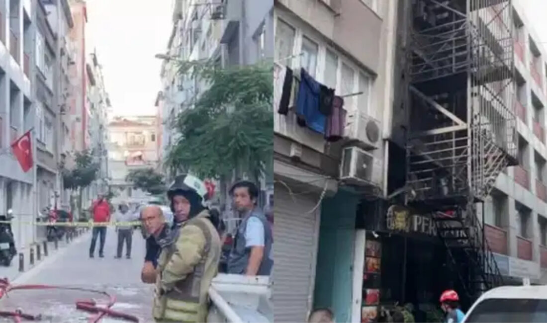 İstanbul Bakırköy'de 6 katlı bir otelin birinci katında sabah saatlerinde