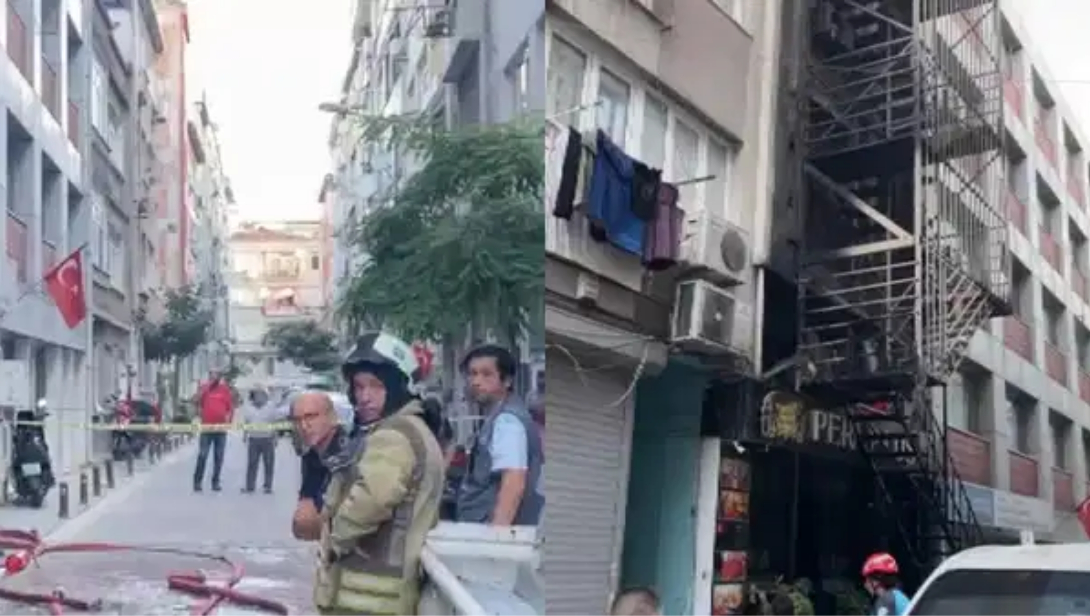 İstanbul Bakırköy'de 6 katlı bir otelin birinci katında sabah saatlerinde
