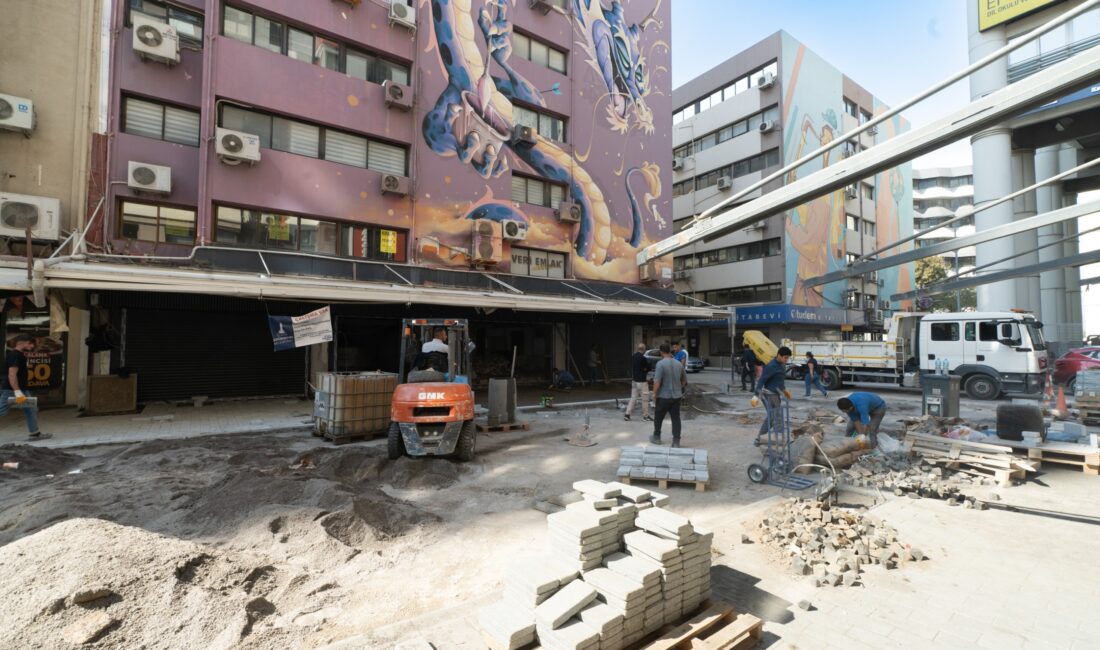 Alsancak’ın kalbinde altyapının ardından sıra üstyapıda Kıbrıs Şehitleri Caddesi’nin zemini yenileniyor İzmir Büyükşehir Belediyesi, Alsancak Kıbrıs