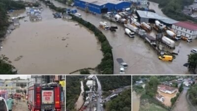 İstanbul ve Kocaeli’de etkili olan şiddetli sağanak yağışların ardından yaşanan