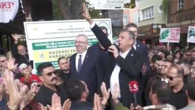 YENİ Parti Genel Başkanı Özgür Özel, Balıkesir'in Edremit ilçesinde zeytin